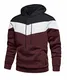 KEFITEVD Hoody Herren Kapuzenpullover Sweatshirt Warm Longsleeve Winter Modisch Hooded Sweater Gestreift Sweat Shirt Männer Lässig Pulli Arbeitspullover Schwarz-Weinrot M