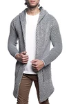 Carisma Casual Herren Strickjacke Lang Mit Kapuze (7736) Grey (7736)