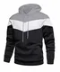 KEFITEVD Kapuzenpullis Herren mit Streifen Hoody Sweatshirt Oversize Winddicht Atmungsaktiv Arbeitskleidung Winter Pullover Polyester Sweater Männer Grau-Schwarz M