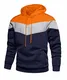 KEFITEVD Pullover Hoodie Herren Pulli Sport Clothing Jogging Running Longsleeve Winddicht Kapuzenjacke Casual Outdoor Pulli mit Kapuze Hooded Männer Kleidung Orange-Navy M