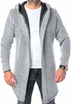 Carisma Casual Herren Strickjacke Lang Mit Kapuze (7736) grau/Grey (7736)