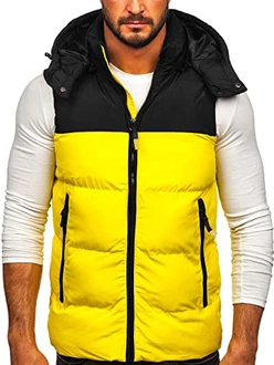 BOLF Herren Weste Bodywarmer Steppweste Funktionsweste Outdoor Freizeit Sport Style [1U1] Gelb (1U1)