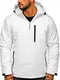 BOLF Herren Winterjacke Skijacke Snowboardjacke mit Reißverschluss und Kapuze Bündchen Outdoor Freizeit Mix J.STYLE HH011 Weiss M [4D4]