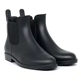 Gummistiefel Damen Halbhoch Chelsea Herren Wasserdicht Regenstiefel Frauen Atmungsaktiv Stiefel Gummi Kurzschaft Flach Dicke Sohle Arbeitsstiefel Schwarz Gr. 43