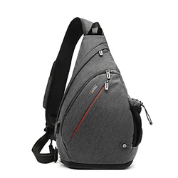 TUDEQU Crossbody Backpack Sling Chest Bag Hiking Casual Daypack with WET Pocket DUNKEL GRAU