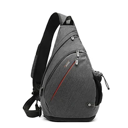 Crossbody Backpack Sling Chest Bag Backpack Hiking Casual Daypack with WET Pocket for Men & Women (DARK GREY)