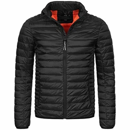 Indicode Designer Herren Winter Steppjacke Stepp Jacke leicht gefüttert B627 [B627-Amare-Schwarz-Gr.M]