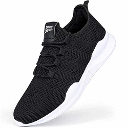 GHFKKB Laufschuhe Herren Turnschuhe Joggingschuhe Leichtgewichts Sneaker Tennisschuhe Fitness Trainingsschuhe Atmungsaktiv Sportschuhe Walking Schuhe Schwarz