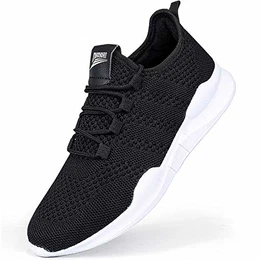 Laufschuhe Herren Turnschuhe Joggingschuhe Leichtgewichts Sneaker Tennisschuhe Fitness Trainingsschuhe Atmungsaktiv Sportschuhe Walking Schuhe Schwarz 43