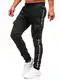 BOLF Herren Sporthose Joggers Printed Sporthose Jogginghose Trainingshose Fitnesshose Fußballhose Sweatpants Jogpants Sweatpants Slim Fit Motiv Street Style JX8715 Schwarz M [6F6]