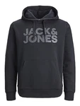 JACK & JONES Herren Hoodie Kapuzenpullover JJECORP Logo Sweat Hood (12152840) Black Large Print/W Black (12152840)