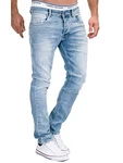 MERISH Jeans Herren Destroyed Hose Jeanshose Männer Denim (2081-1001) Hellblau (505-1)
