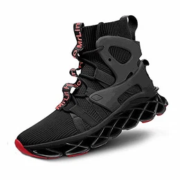 Herren Laufschuhe Slip On Athletic Schuhe Blade Socken Sneaker Hip Hop Tennis Mode, Schwarz, 43 EU