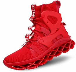 Herren Laufschuhe Slip On Athletic Schuhe Blade Socken Sneaker Hip Hop Tennis Mode, Rot, 43 EU