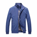 Allthemen Herren Jacke mit Stehkragen Übergangsjacke Herbst Freizeit Sportjacke Bomberjacke (#1601, #7533) Jeansblau (1601)