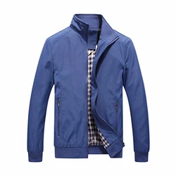 Allthemen Herren Jacke mit Stehkragen Übergangsjacke Herbst Freizeit Sportjacke Bomberjacke (#1601, #7533) Jeansblau (1601)