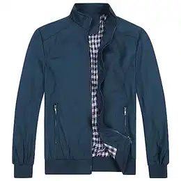 Herren Jacke mit Stehkragen Übergangsjacke Herbst Freizeit Sportjacke Bomberjacke #1601 Blau M