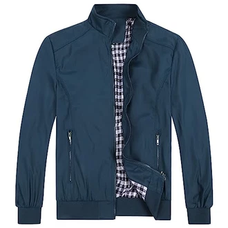 Allthemen Herren Jacke mit Stehkragen Übergangsjacke Herbst Freizeit Sportjacke Bomberjacke (#1601, #7533) Blau (1601)