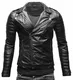 Crone Veit Herren Biker Eco Lederjacke Vegane Bikerjacke (M, Schwarz (Ecoleder))