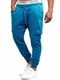 Indicode Herren Bendner Cargo Jogginghose aus 60% Baumwolle   Regular Fit Hose Trainingshose Laufhose Sporthose Cargohose Jogger Sweatpants Herrenhose Freizeithose für Männer Clear Blue Mix M