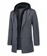 KTWOLEN Herren Mantel Winter Lang Warm Wollmantel Business Wintermantel Winterjacke Freizeit mit Herausnehmbarem Kapuze