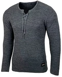 Baxboy Herren Pullover Slim Fit Rundhals Strick-Pullover Rundkragen Moderner Longsleeve (BB-52132) Anthrazit