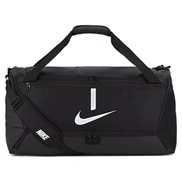 Unisex Academy Team Duffel Bag, Black/Black/White, One Size