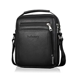 Herren-Schultertaschen Umhängetasche Herrentasche Klein Crossbody Bag Handtasche Tasche UmhängenMessenger Bag Handgelenktasche Shoulder Bag (Schwarz Herren PU Schultertasche)