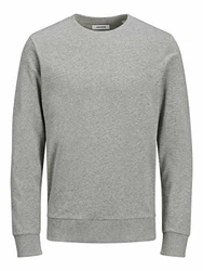 JACK & JONES Herren Jjeholmen Crew Neck Noos Sweatshirt (12136886) Grau