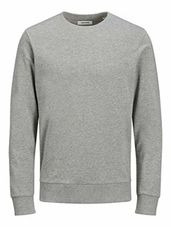 JACK & JONES Herren Jjeholmen Crew Neck Noos Sweatshirt (12136886) Grau