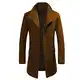 Allthemen Wintermantel Mantel Herren Lang Slim Fit Herrenmantel Winter Schwarz Business Mantel Herren Wolle Wollmantel Braun M