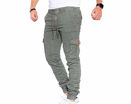 Cargohose Herren Cargohose aus Baumwolle Outdoorhose männer verwaschen Cargohose Chino Hose Freizeithose Jogging Hose treckking Hose Causual Hose 6 Taschen 4 Farben 8001 (Olive, 32)