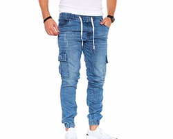 Styleko Herren Cargo Jeans Hose 8004 Light Blue