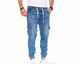 Styleko Herren Cargo Jeans Hose Herren Jeans Hose für Männer Jungen Regular Slim fit Denim Destroyed Jogger Freizeithose Casual Jeans Pants Jeans Herren Stretch  7 Taschen 8004 (Light Blue, 32)