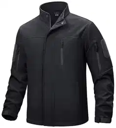 Herren Übergangsjacke Softshell Jacket Atmungsaktiv Winddichte Outdoorjacke Funktionsjacke mit Tasche (M, Schwarz)