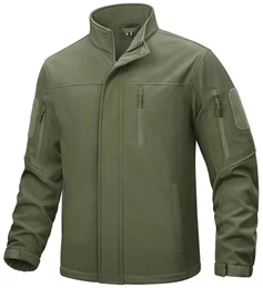 Jagdjacke Herren Wasserdicht Outdoor Funktionsjacke Übergangsjacke Winter Softshelljacke Atmungsaktiv (M, Armeegrün)
