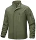 TACVASEN Jagdjacke Herren Wasserdicht Outdoor Funktionsjacke Übergangsjacke Winter Softshelljacke Atmungsaktiv (M, Armeegrün)