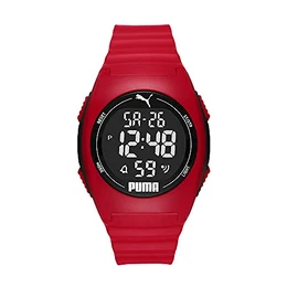 PUMA Unisex Puma 4 LCD, Rot Plastic Uhr, P6014