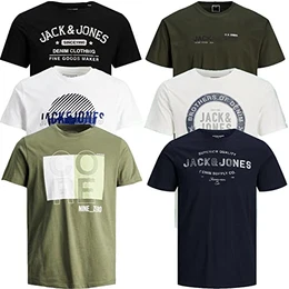 Male T-Shirt 6er Pack Rundhals O-Neck Tee T Shirt Herren (M, 6er Paket @01)
