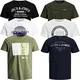 JACK & JONES Male T-Shirt 6er Pack Rundhals O-Neck Tee T Shirt Herren (M, 6er Paket @01)