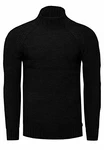 R-Neal Herren Stehkragen Strick-Pullover Hoch-Kragen mit Zopfmuster (356) Schwarz (356)