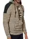 R-Neal Kapuzen-Pullover Herren Strick Pullover Kapuzensweater Pulli Hoodie Strickpullover Zipper Longseleeve Logo 290, Farbe:Camel, Größe:M