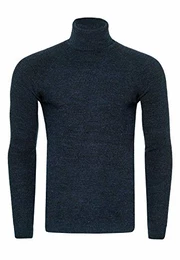 Herren Fein-Strick Rollkragen-Pullover in Hochwertigen Aufmachung Business Pullover Steh-Kragen Pulli 351, Farbe:Petrol, Größe:M