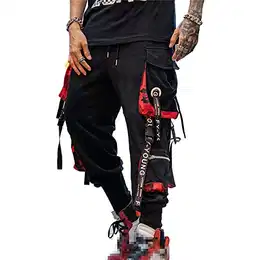 Herren Techwear Hosen Hip Hop Jogger Cargo Pants Baggy Streetwear Punk Hose Men