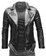 Crone Fynn Herren Biker Lederjacke Basic Echtleder Jacke mit Gürtel und Reverskragen (M, Schwarz (Ecoleder))