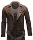 Crone Fynn Herren Biker Lederjacke Basic Echtleder Jacke mit Gürtel und Reverskragen (M, Dunkelbraun (Nubukleder))