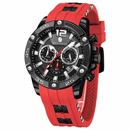 Uhr Herren Herren Armbanduhr Chronograph Analogue Quartz Männer Uhren 3ATM Wasserdicht Großes Zifferblatt Silikon Bänder Business Military Sport Style Elegant Geschenk für männer