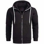 A. Salvarini Herren Sweatjacke Kapuzenpullover Jacke AS296 Schwarz (AS-296)