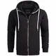 ALESSANDRO SALVARINI Herren Sweatjacke (S-3XL) mit Kapuze - Leicht, Atmungsaktiv, Kapuzenpullover mit Reißverschluss Männer - AS-296 Schwarz Medium
