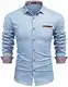 COOFANDY Jeanshemden Herren Regular fit Denim Shirt Langarmhemd Cowboy-Style Freizeit Hemden
